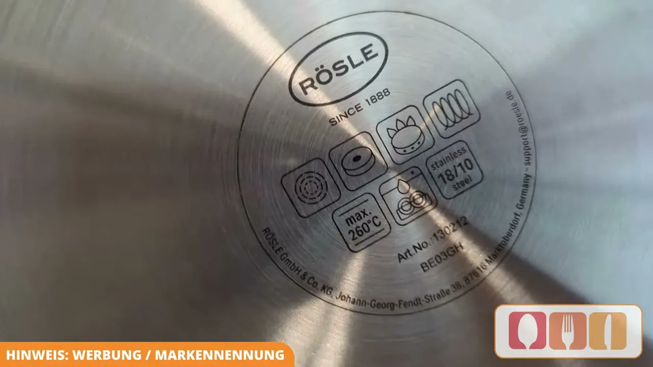 Die Universalpfanne ist für alle Herdarten inklusive Induktion sowie für den Backofen bis 260 °C geeignet.