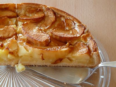Apfelkuchen nach dem Auftauen