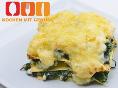 Spinatlasagne aufwaermen im Backofen