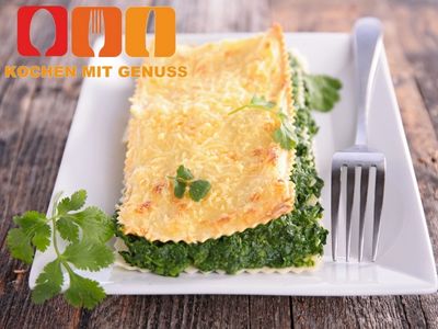 Spinatlasagne aufwaermen